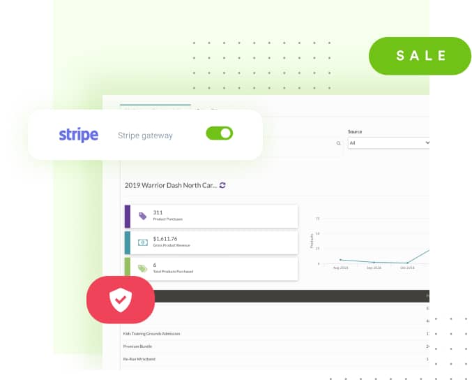 Evensprout dashboard showing Stripe integration.