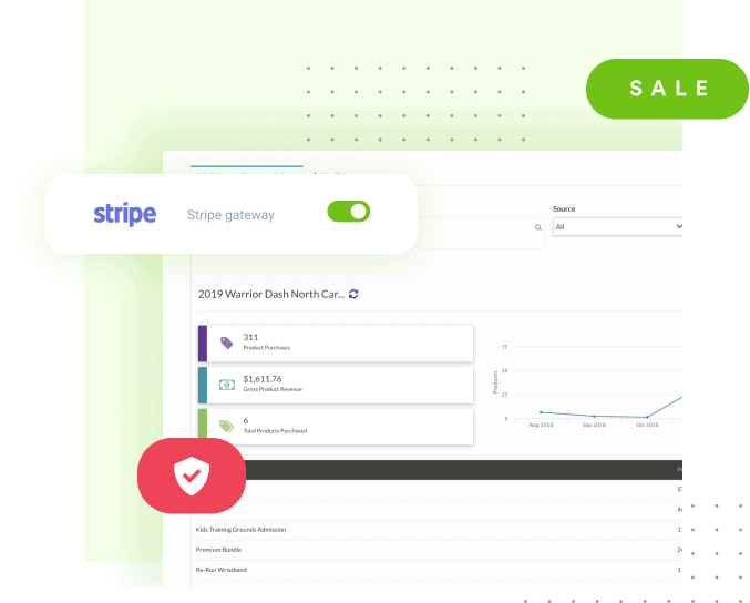 Evensprout dashboard showing Stripe integration.